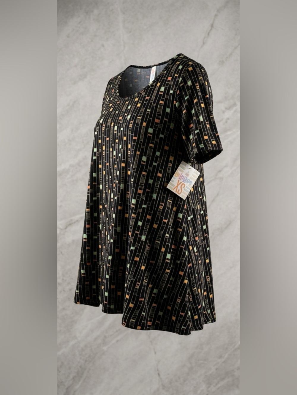 LuLaRoe Perfect T Tunic Geometric Print Black
